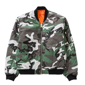 Chaqueta Bomber de Camuflaje Personalizada para Hombre, Cierre de Cremallera, Cuello Camisero, Chaqueta Reversible, Chaqueta de Invierno con Estampado Personalizado - Product Image 1