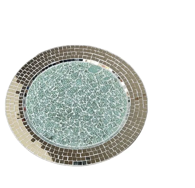 modern luxury round mosaic charger plate for home hotel wedding and candle holder decoration
