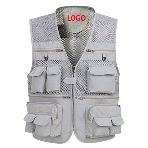 Chalecos Cortos para Hombre, Ligeros, de Poliéster, con Cuello en V, Cierre de Cremallera, Multicolores, con Bolsillos, Reflectantes y de Seguridad, para Senderismo y Pesca - Product Image 2