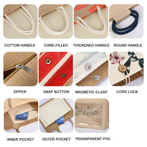 Stylish Jute Logo Tote <b>Bag</b> with Custom Design for Fashion and Retail Packaging - Product Image 4