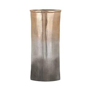Jarrón de Hierro Estilo Nórdico Industrial en Degradado Dorado y Gris, Maceta de Metal Martillado Irregular, Decoración de Mesa, Jarrón Minimalista de Hierro Forjado - Product Image 1
