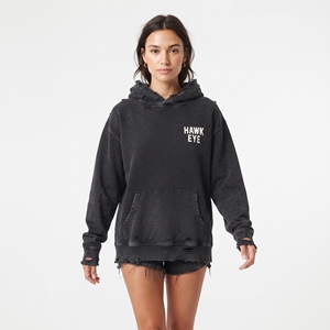Sweat-shirt à capuche décontracté en coton imprimé pour femme, pull molletonné d'hiver effet vieilli avec poches, personnalisable - Product Image 3