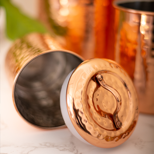 Hammered Copper Finish Airtight Storage Jar <b>Set</b> | Decorative Kitchen <b>Canisters</b> for Pantry Organization - Product Image 6