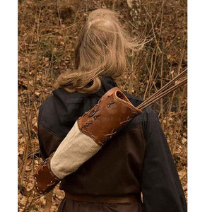 Men Stylish Leather Archery <b>Quiver</b> Handmade Durable Back Holder Adjustable Belt Comfortable Outdoor Sports Hunting Gear - Product Image 3