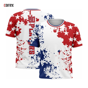 เสื้อเจอร์ซีย์ถักแบบสวมคอ ทรงสปอร์ต สำหรับทีมกีฬา  พร้อมโลโก้แบบกำหนดเองด้านหน้า  ลายธงชาติ  แบบซับลิเมชั่น - Product Image 6