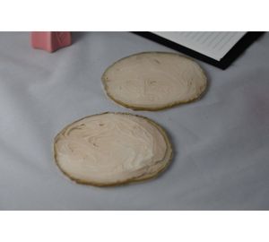 Luxury Gold Edge Resin Round Eco-Friendly <b>Coaster</b> <b>Set</b> - Product Image 2