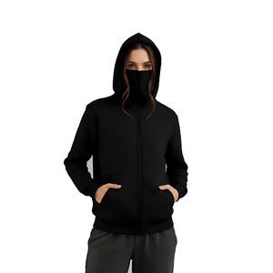 Sudadera con capucha doble OEM para mujer, de poliéster y algodón, con cremallera completa, estilo casual urbano, corte holgado y cómodo. - Product Image 1