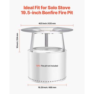 Braciere Yukon da 25 Pollici per Legna, in Acciaio Inox 304, per Deflettore di Calore Solo Stove - Product Image 4