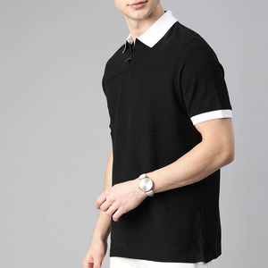 Chemise pour homme à manches courtes en coton tricoté respirant, coupe moderne décontractée, pour le bureau, avec poche - Product Image 2
