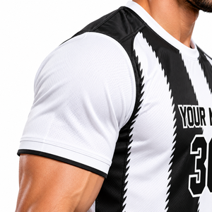 Camiseta de Fútbol Personalizada en Blanco y Negro con Nombre y Número Personalizados y Pantalones Cortos a Juego - Product Image 6