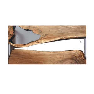 โต๊ะกาแฟไม้แม่น้ำพร้อมขาตั้งโลหะอีพ็อกซี่เรซินเฟอร์นิเจอร์ห้องนั่งเล่นขายส่ง - Product Image 6