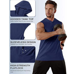 Camiseta Deportiva de Alta Calidad para Hombre, de Secado Rápido, Tejida, con Logotipo Personalizado, Talla Grande, Transpirable, Ecológica, sin Mangas - Product Image 5