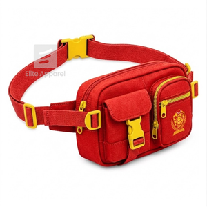 Bolso de cintura personalizado NSPDK Sorority, rojo y dorado, estilo casual, con logo bordado y bolsillo con cremallera para ropa griega femenina. - Product Image 2