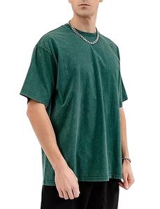 Vintage Oversized Acid Wash Streetwear Camisetas desgastadas 100% algodón Tallas grandes Camisetas para hombres con logotipo de hip-hop personalizado - Product Image 2