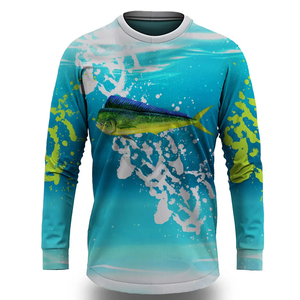 เสื้อตกปลาแบบพรีเมียมสั่งทำพิเศษ ลายกราฟิกปลามาฮิมาฮิ แขนยาว แห้งเร็ว ระบายอากาศได้ดี ป้องกันแสงแดด UPF50 เสื้อผ้าผู้ชาย - Product Image 1