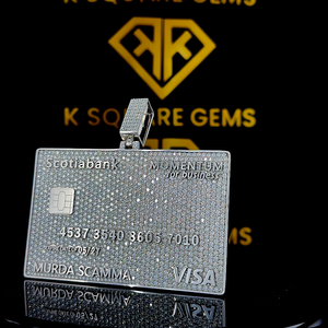 Classique fait à la main plaqué platine en argent sterling 925 en forme de coeur personnalisable pendentif Hip Hop Moissanite avec breloques - Product Image 4