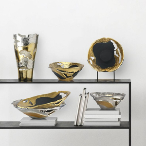 High Grade Gold Plated Premium Quality Metal Made Royal Look Home Hotel <b>Table</b> Centerpiece Food Serving Luxury Bowls From India - Product Image 6