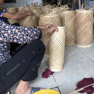 Vietrustic Trend-driven Design Woven Lantern Light <b>Hurricane</b> <b>Candle</b> Holder Bamboo Rattan Lantern Outdoor Hanging Lanterns - Product Image 3