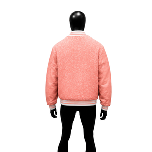 PREMIUM LIGHT PINK LETTERMAN VARSITY <b>JACKET</b> <b>FOR</b> <b>MEN</b> TRENDY ATHLETIC LEATHER SLEEVE STREETWEAR <b>SMART</b> LIGHTSPORTS <b>JACKET</b> SPORTS FA - Product Image 2