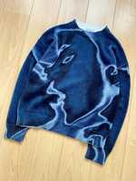Pull en mohair duveteux de qualité supérieure, imprimé abstrait vintage, coupe ample, streetwear chaud d'hiver, unisexe, vente en gros