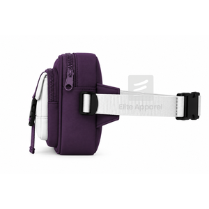 Bolso de cintura personalizado NCNW Sorority, morado y blanco, estilo casual, con logo bordado y bolsillo con cremallera para ropa griega femenina - Product Image 3