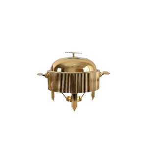 Recipiente Profesional Redondo de Acero Inoxidable para Calentar Alimentos con Asa Alta y Tapa de Cúpula, para Buffet, Hotel y Restaurante - Product Image 3