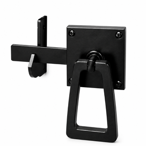 Loquet de portail en fonte robuste |   Loquet de porte noir thermolaqué pour clôture de jardin, granges, abris de ferme, quincaillerie de sécurité pour fermes - Product Image 1