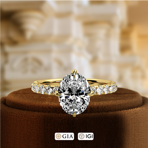 Anillo de Compromiso con Diamante Ovalado Cultivado en Laboratorio de 1 Quilate, Anillos de Aniversario con Incrustaciones de Diamantes Certificados por IGI para Mujer, Oro Sólido de 14K - Product Image 3