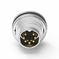Connecteur Nian-Yeong M16 rond de type à souder, mâle 8 broches, étanche, haute tension, en cuivre automobile de bonne qualité, avec verrouillage frontal