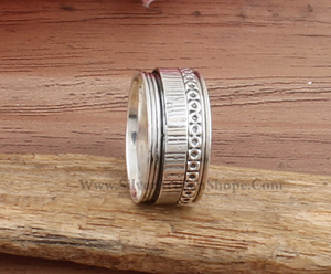 Bague anti-stress rotative authentique en argent sterling 925 avec sertissage clos, pour femmes et hommes, bijou de méditation et anti-angoisse, idéale pour les fêtes - Product Image 6