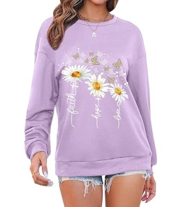 Nueva Llegada Sudadera de Algodón para Mujer de Lujo con Manga Larga, Hombros Caídos, Estampado, Cómoda, Casual, Invierno, Personalizada - Product Image 1