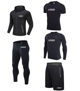 Conjunto de Camiseta Deportiva de Compresión de Secado Rápido para Hombre, Sudadera de Manga Larga, Camiseta de Manga Corta, Pantalones Cortos, Leggings, Ropa Deportiva de Alto Rendimiento - Product Image 2
