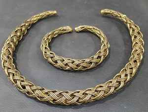 Joyería Bohemia al por mayor de artesanías Rawat collar de Gargantilla chapado en oro y plata con cadena de cuentas y piedra principal de perla - Product Image 3