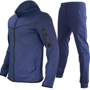 Ensemble de survêtement unisexe pour homme et femme, hiver, fermeture éclair, uni, écologique, respirant, streetwear, deux pièces, sweat-shirts à capuche, impression personnalisée, 100% coton - Product Image 6