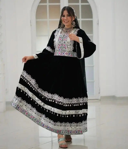 New Arrival Traditional Afghan Kuchi Handmade Tribal Chiffon Dress Featuring Embroidery Long Sleeves Afghan Kuchi Dress - Product Image 4