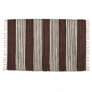 Tapis d'intérieur réversible en coton jacquard rayé, fait main, écologique, adapté aux animaux domestiques, antidérapant, résistant aux taches, tissé, pour la maison et l'hôtel - Product Image 2