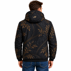 All Over Embroidery Men's <b>Jackets</b> Hooded <b>Lightweight</b> Unisex Fashion Regular Fit Outerwear Custom Logo Factory Direct Supplier - Product Image 3