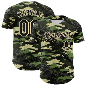 Full Button Camo Printed Baseball Jersey Moisture Wicking Breathable 100% Polyester Short Sleeve Team Uniform for Summer/Winter - Product Image 5