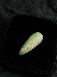 Opale d'Éthiopie naturelle, cabochon taille poire, opale de feu multicolore, pierre précieuse lâche chatoyante, sans traitement, pour la joaillerie - Product Image 5