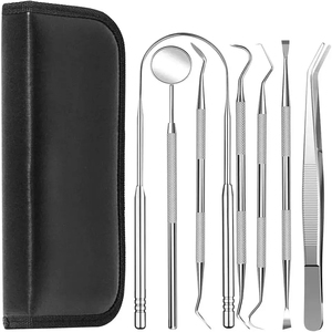 Juego de Herramientas de Limpieza Dental de Acero Inoxidable, Raspador de Dientes Reutilizable, Hilo Dental e Instrumentos para Eliminar la Placa, Instrumento de Limpieza Dental - Product Image 5