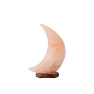 Lámpara de Sal del Himalaya de Media Luna OEM 2026 al por Mayor, la Mejor Calidad, Tallada a Mano, Base de Madera Ecológica, Artesanía Natural Personalizable - Product Image 1