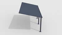 Abri de voiture moderne en tuiles de type Grande Muraille - Structure manuelle en alliage d'aluminium, résistant au vent et durable pour parking en extérieur