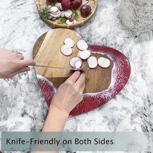 Heart Serving Board Acacia Wood with Epoxy , Adorable Charcuterie Cheese Tray, Kitchen Gift Idea, <b>Cute</b> Cutting Board for - Product Image 3
