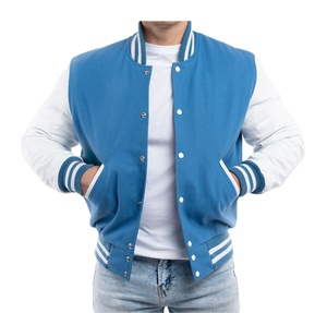 OEM <b>Men's</b> Varsity <b>Jacket</b> With Chenille Embroidery and <b>Leather</b> Sleeves Letterman Baseball Varsity Bomber <b>Jacket</b> For <b>Men</b> - Product Image 3