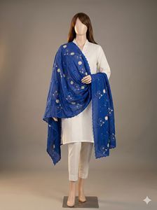 Foulard Hijab Long en Mousseline Africaine 12 Couleurs pour Femme, Châle Ethnique Musulman, Voile Floral à Strass, Respirant, Doux et Léger – Vente en Gros - Product Image 2