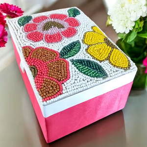 Wholesale Price Luxury Wood <b>box</b> Fabric Organizer Hand Beaded Embroidered Customized Color Size <b>Storage</b> <b>Box</b> for - Product Image 2