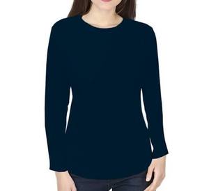 High Density Long Sleeve Crew Neck Luxury Womens <b>T</b>-<b>Shirt</b> Plain Custom Tech Pack Design Blank Cotton <b>Pockets</b> Anti-shrink - Product Image 1