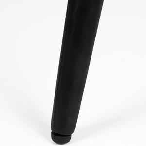 Mesa de Comedor de Madera de Teca con Patrón Geométrico Industrial, Acabado Marrón, Forma Irregular, Patas Redondas de Metal con Acabado Negro Mate para el Hogar y la Cocina - Product Image 5