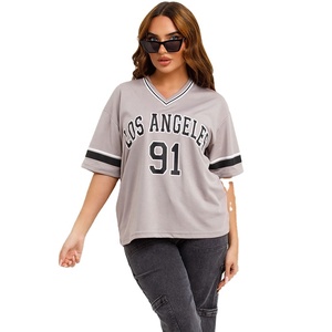 Camisa deportiva de tela transpirable con cuello en V personalizada a la moda para mujer, nuevo diseño, estilo de Jersey impreso para mujer, colores y logotipos personalizados - Product Image 6