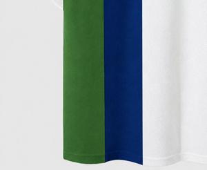 T-shirt décontracté à manches courtes pour homme, col rond, tricoté, coupe classique, color-block vert bleu blanc, bordure contrastante, polyester, séchage rapide - Product Image 2